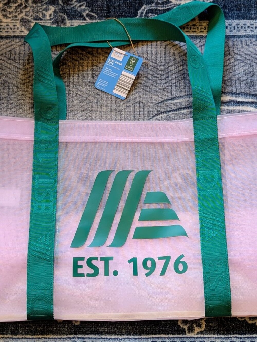 ALDI Gear 50th Anniversary Pink Mesh Tote